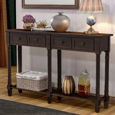 Espresso Console Table Sofa Table P732096