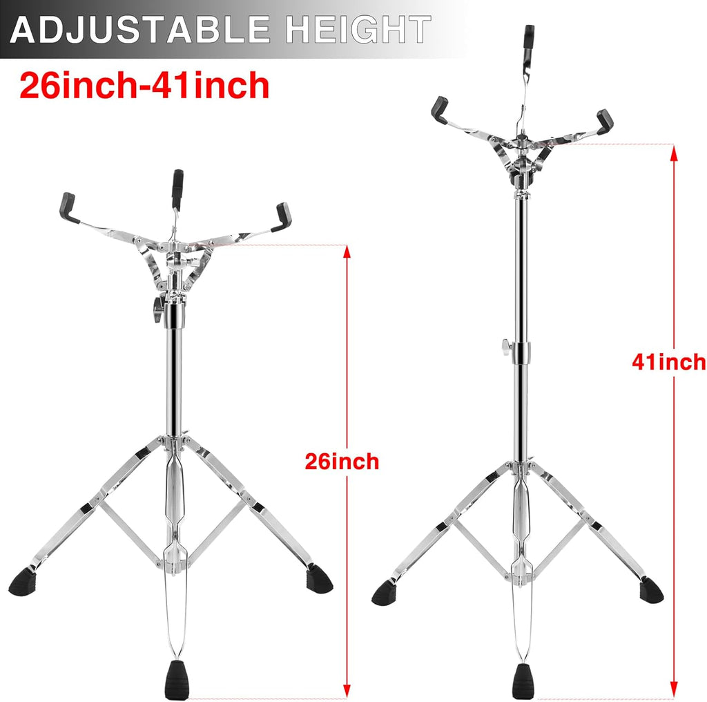 Adjustable Snare Drum Stand for 10-14 Inch Drum Pad, Height 26"-41" E46008