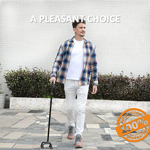Quad Cane, Foldable Walking Cane with 4-Pronged Base Z889
