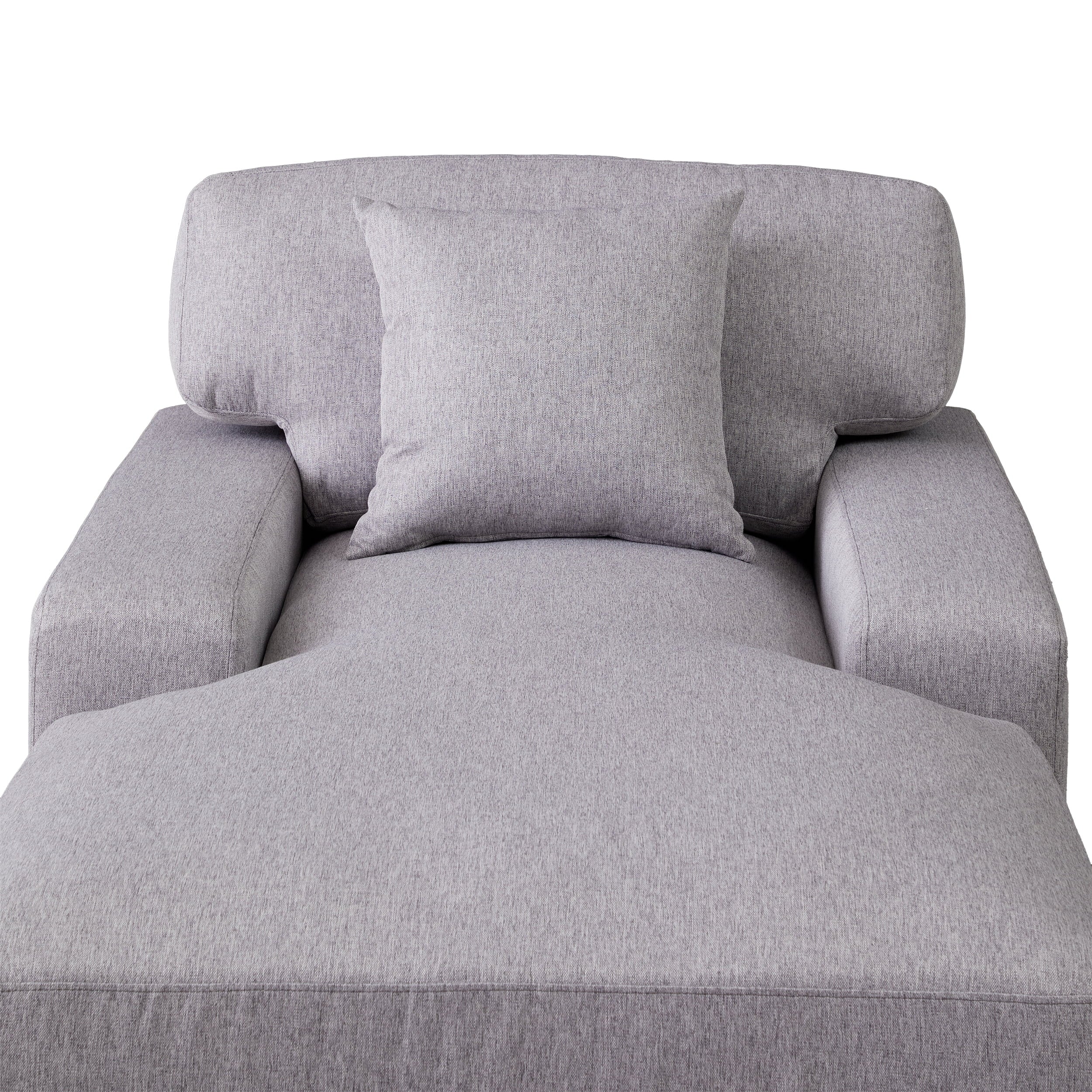 Gray Velvet Oversized Chaise Lounger Sleeper Sofa P467