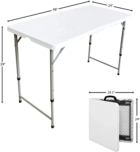 White Plastic 6ft Folding Table J9612