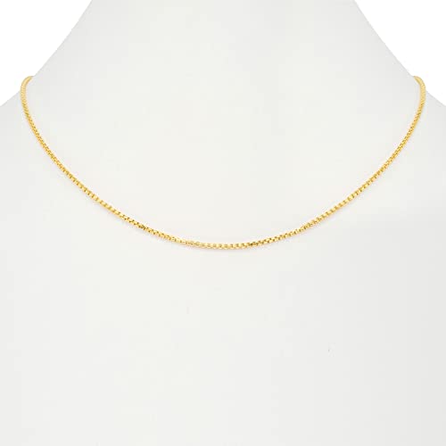 14k Yellow Gold 1.5mm Round Box Chain Venetian Link Pendant Necklace 16" 18" 20" 22" 24" 26" 28" 30" C9788