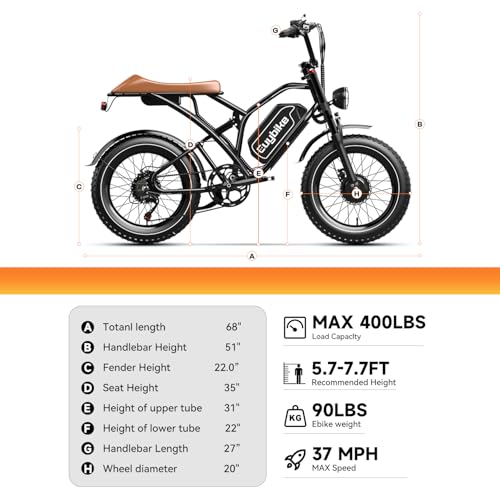 2000W Electric Bike with 48V Battery 20"x4.0" Fat Tires G555