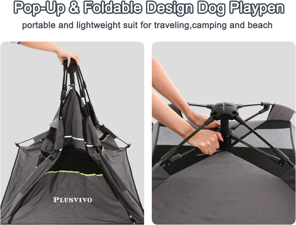 40" X 40" X 28" Foldable Mesh Dog Tent with Shoulder Bag S255