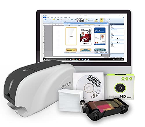 250-Print YMCKO Color Ribbon, 100 PVC Plastic Cards, ID Card Printer Kit R490