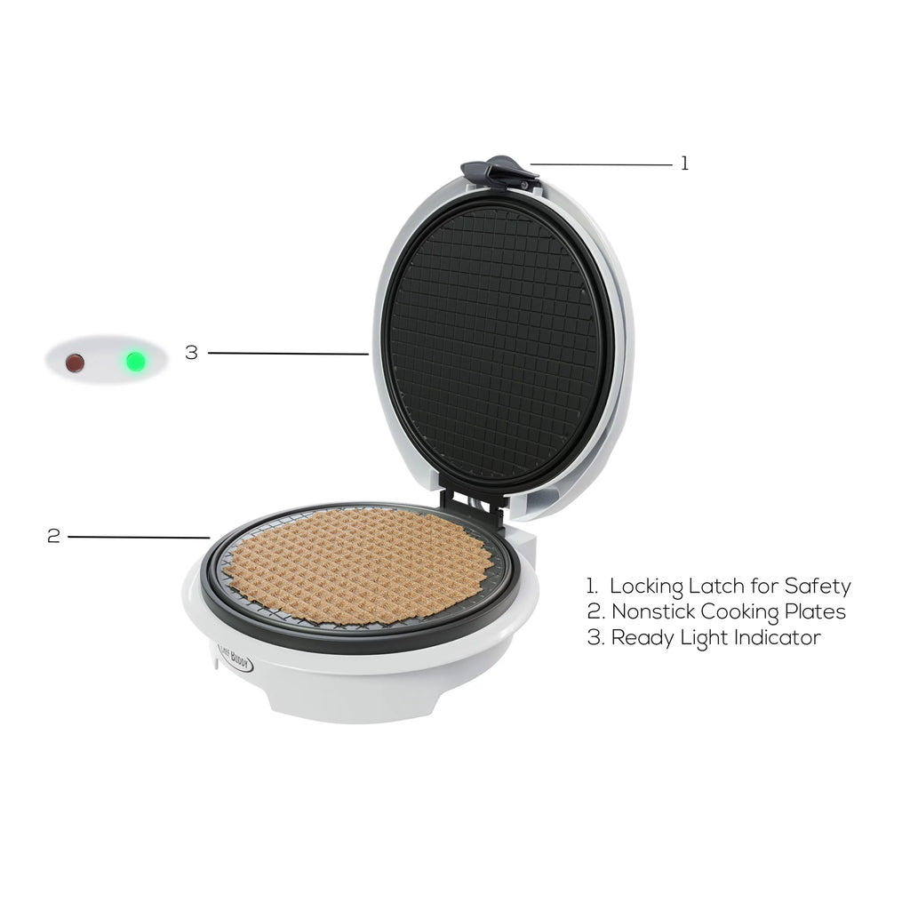 White Electric Nonstick Waffle Cone Maker M449