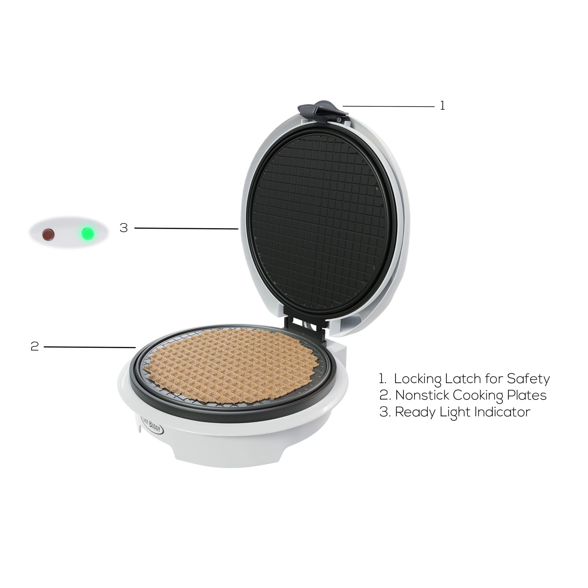 White Electric Nonstick Waffle Cone Maker M449