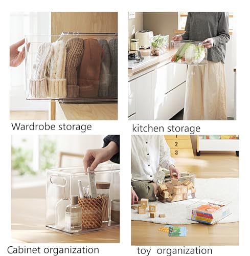 4pack Stackable Refrigerator Organizer Bins with Pull-Out Drawer X137856