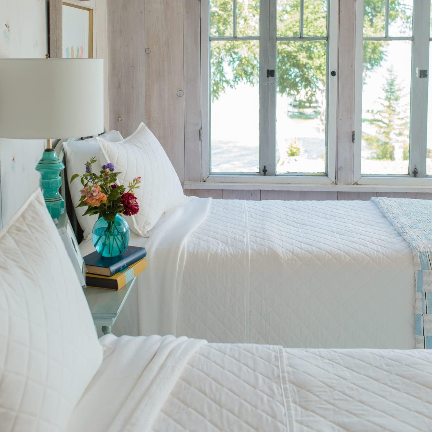 White 100% Cotton Full/Queen Quilt L517