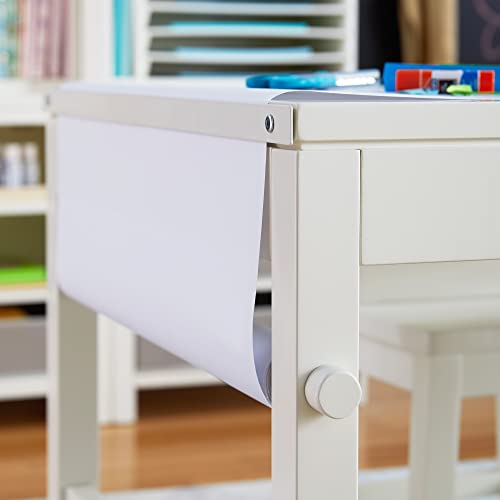 Creamy White Wooden Art Table with Storage Drawers F93734