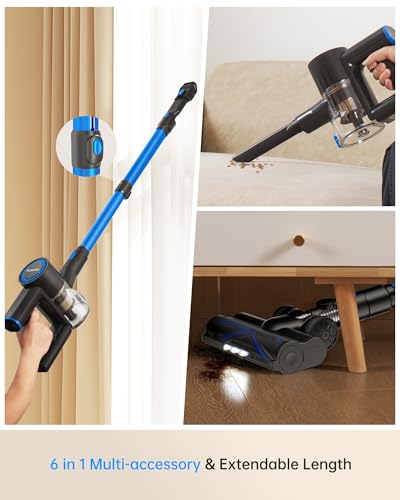 400W Lightweight Cordless Stick Vacuum with Detachable Battery (Blue) L53215