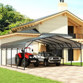 20' x 20' Metal Carport with Galvanized Steel Roof, Grey W377219