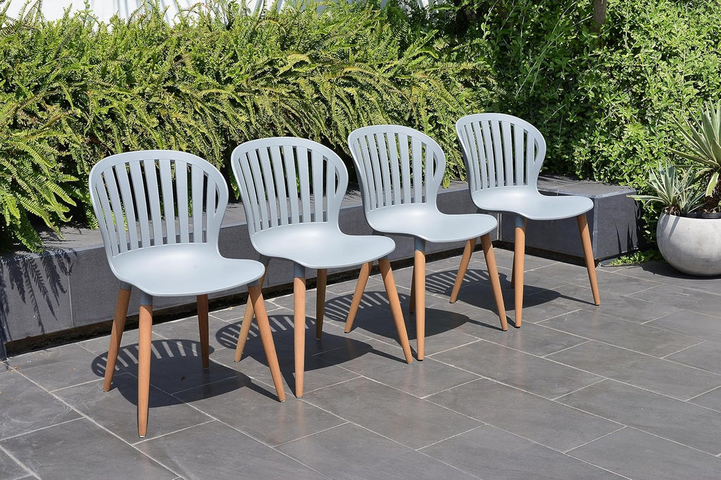 7-Piece Round Dining Set, Eucalyptus Wood, Brown O86405