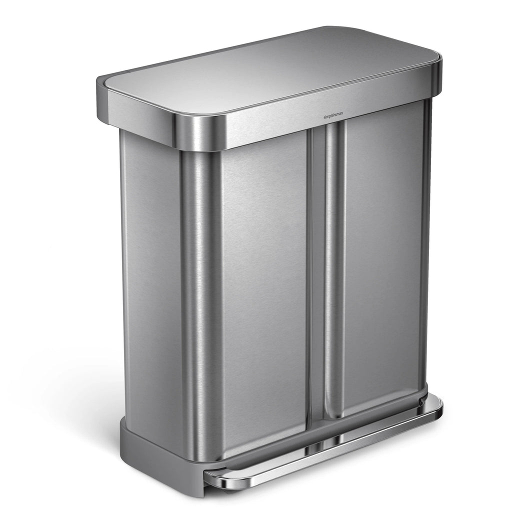 58 Liter Stainless Steel Dual Compartment Step Trash Can O5943