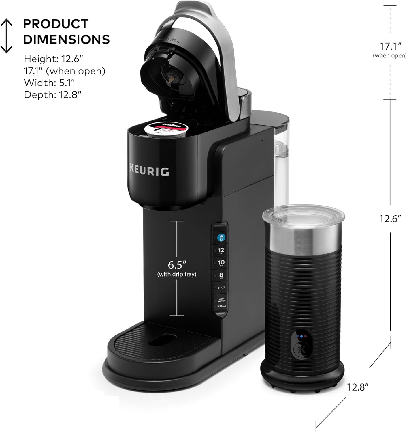 Black Single Serve Coffee Maker and Frother H234