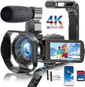 4K 48MP Camcorder with 3" Touch Screen, 2 Batteries, 32GB Card R196