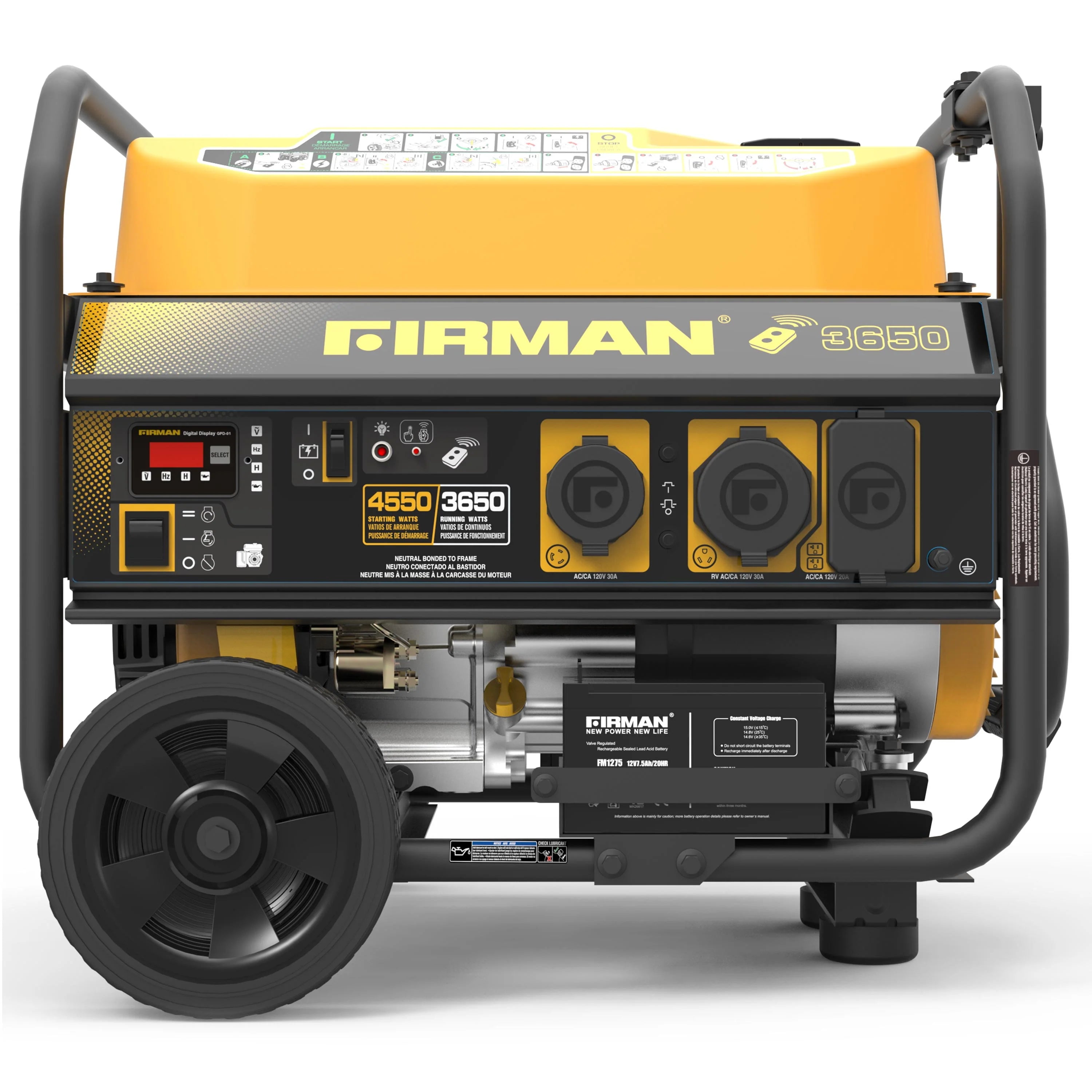 Gas Powered 4550-3650W Portable Generator with Wheel Kit F462201