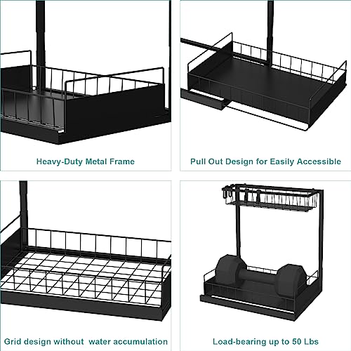 2-Pack Height Adjustable 2-Tier Pull Out Under Sink Organizer K38120