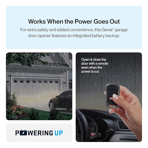Garage Door Opener with Battery Backup, Black F9263