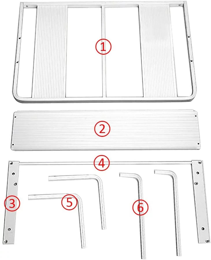 Aluminum Microwave Oven Wall Mount Double Deck Shelf With Hooks J218517
