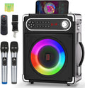 Karaoke Machine with 2 Wireless Microphones, Bluetooth Speaker W78526