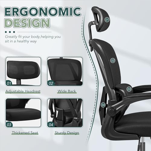 Black High Back Mesh Office Chair with Adjustable Lumbar Support R14670