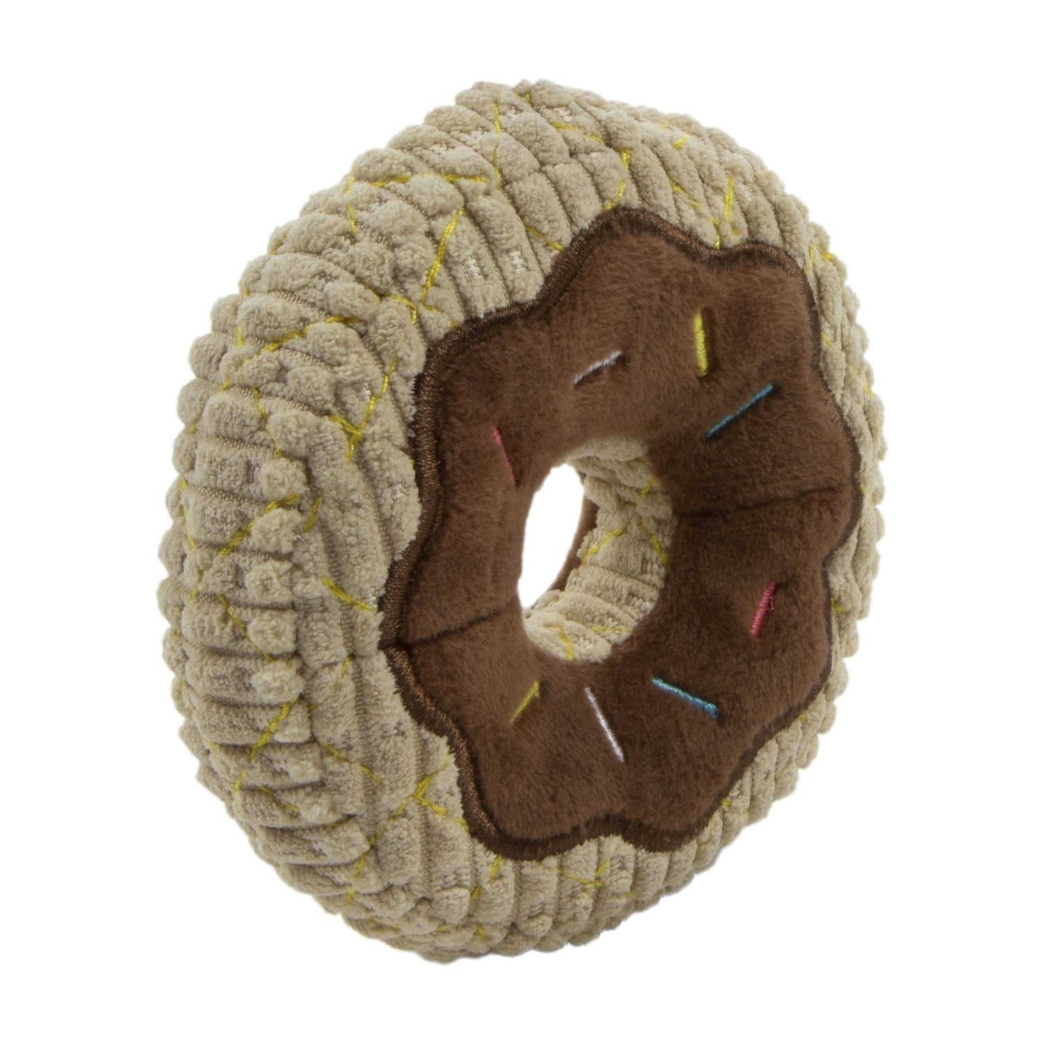 Donut Squeaky Plush Dog Toy J192425