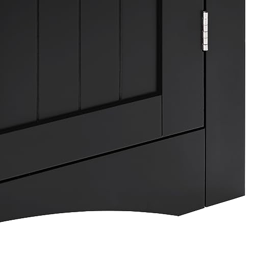 Black Corner Storage Cabinet with 2 Doors F7656