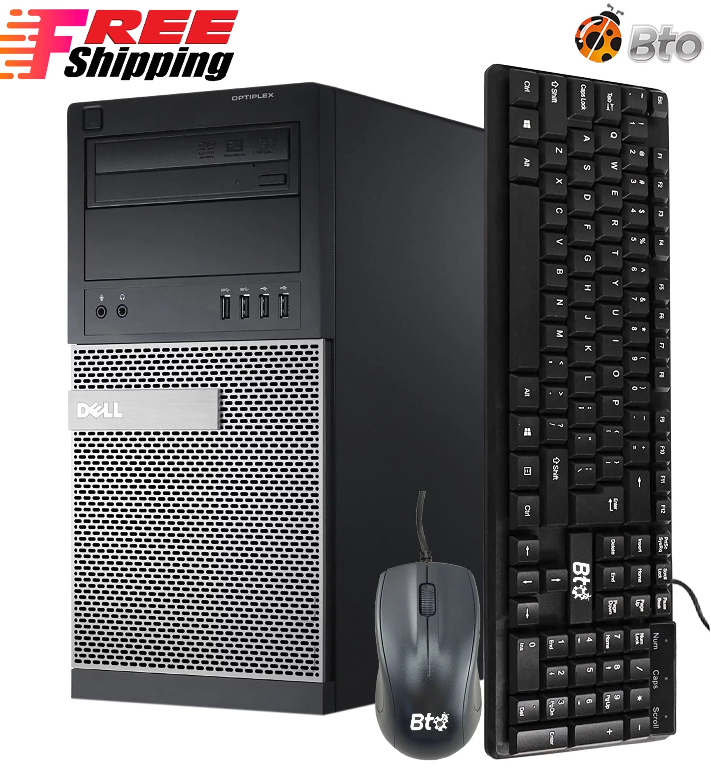 Restored Intel Core i5 16GB Ram 128GB SSD + 2TB HDD Desktop Tower PC W5580