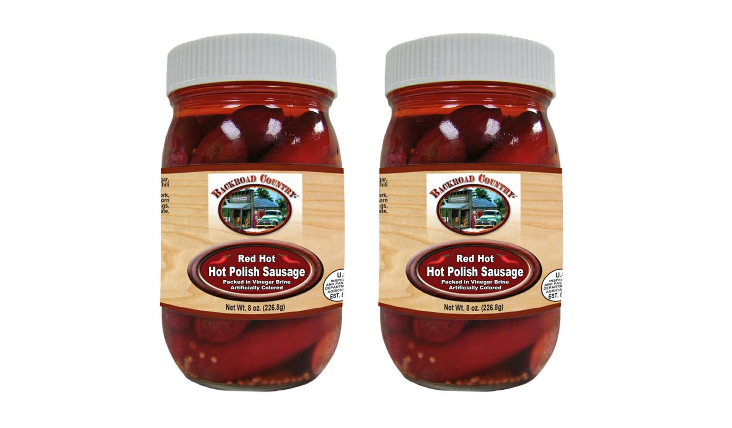 Pickled Hot Polish Sausage, 2-Pack 8 oz. Jars F456