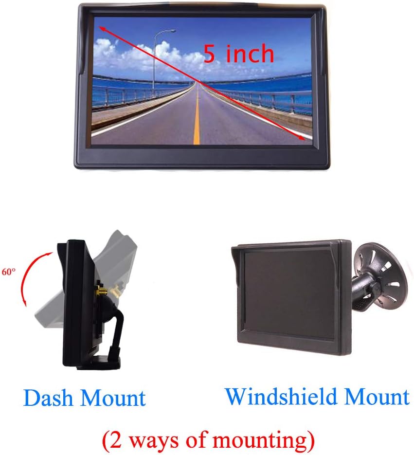 5 TFT LCD Monitor License Plate Backup Camera with 8 LED Night Vision R87014