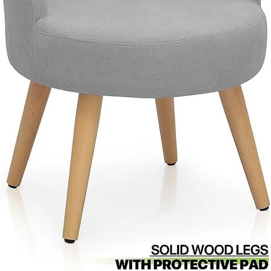Grey Velvet Accent Chair with Wood Legs K27340