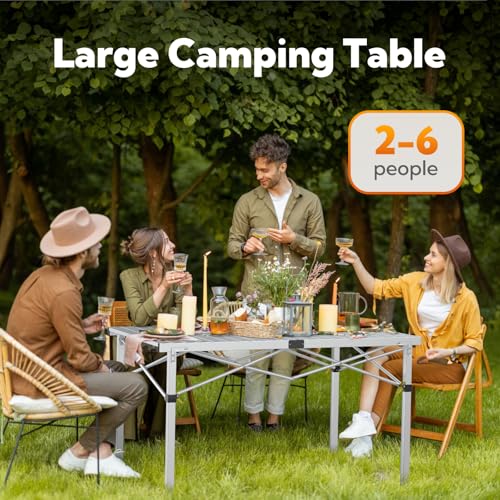 Natural Aluminum Roll-Up Camping Table with Carry Bag Y13722