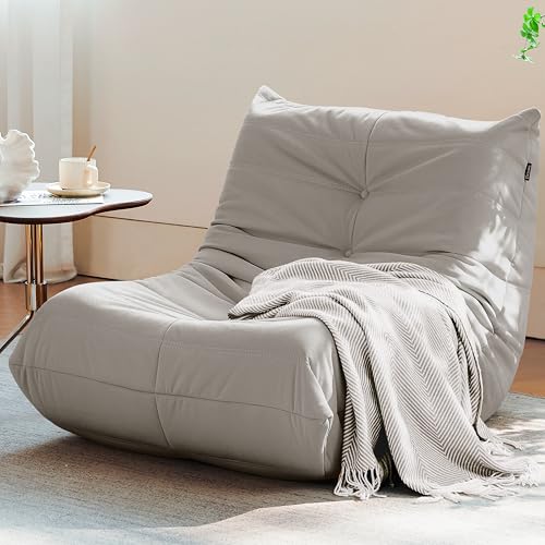 3-Seater Beige Suede Microfiber Bean Bag Chair A234276