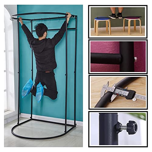 Portable Changing Room Divider with Shading Curtain - Black Frame O6837