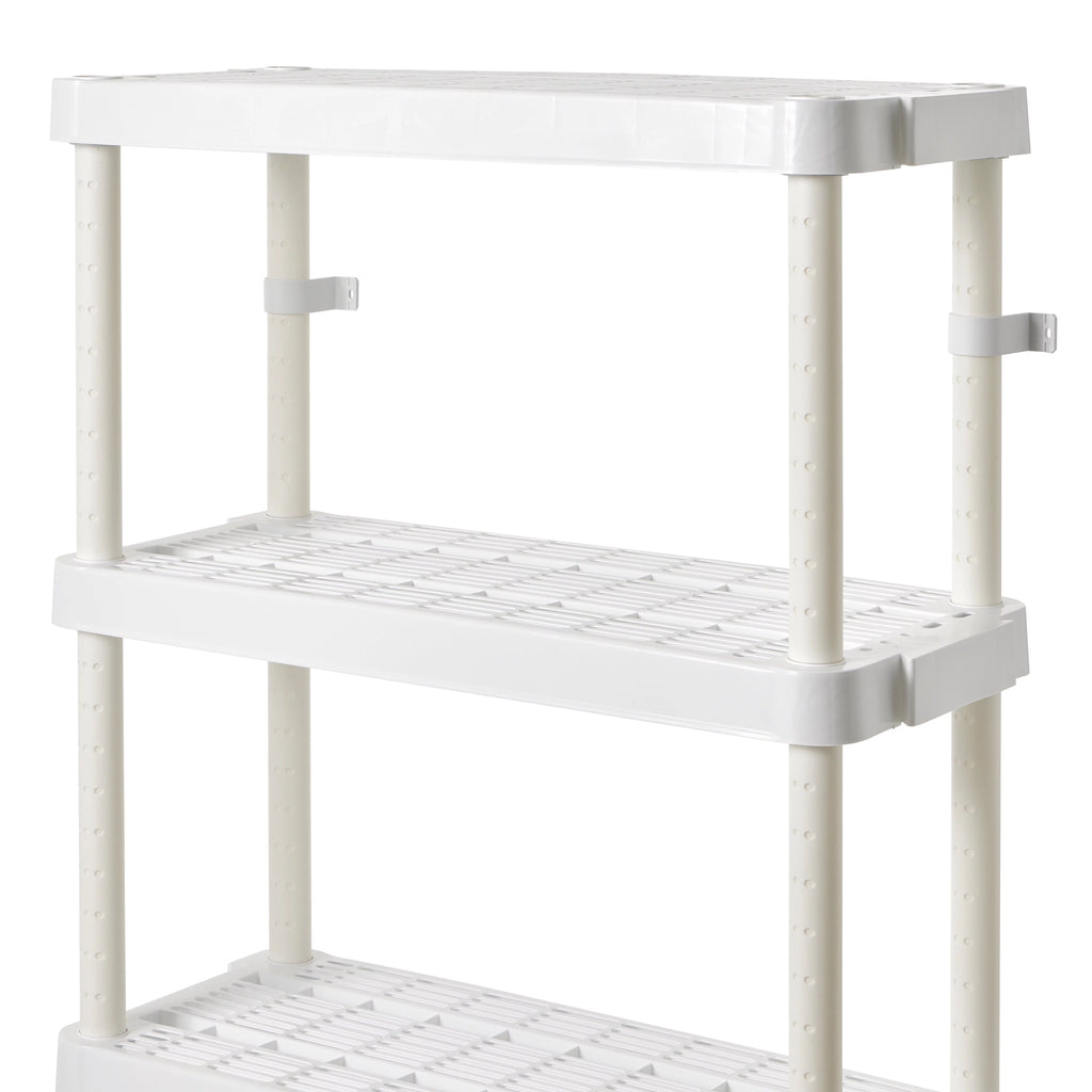White 4 Shelf Adjustable Height Storage Unit (2 Pack) V117