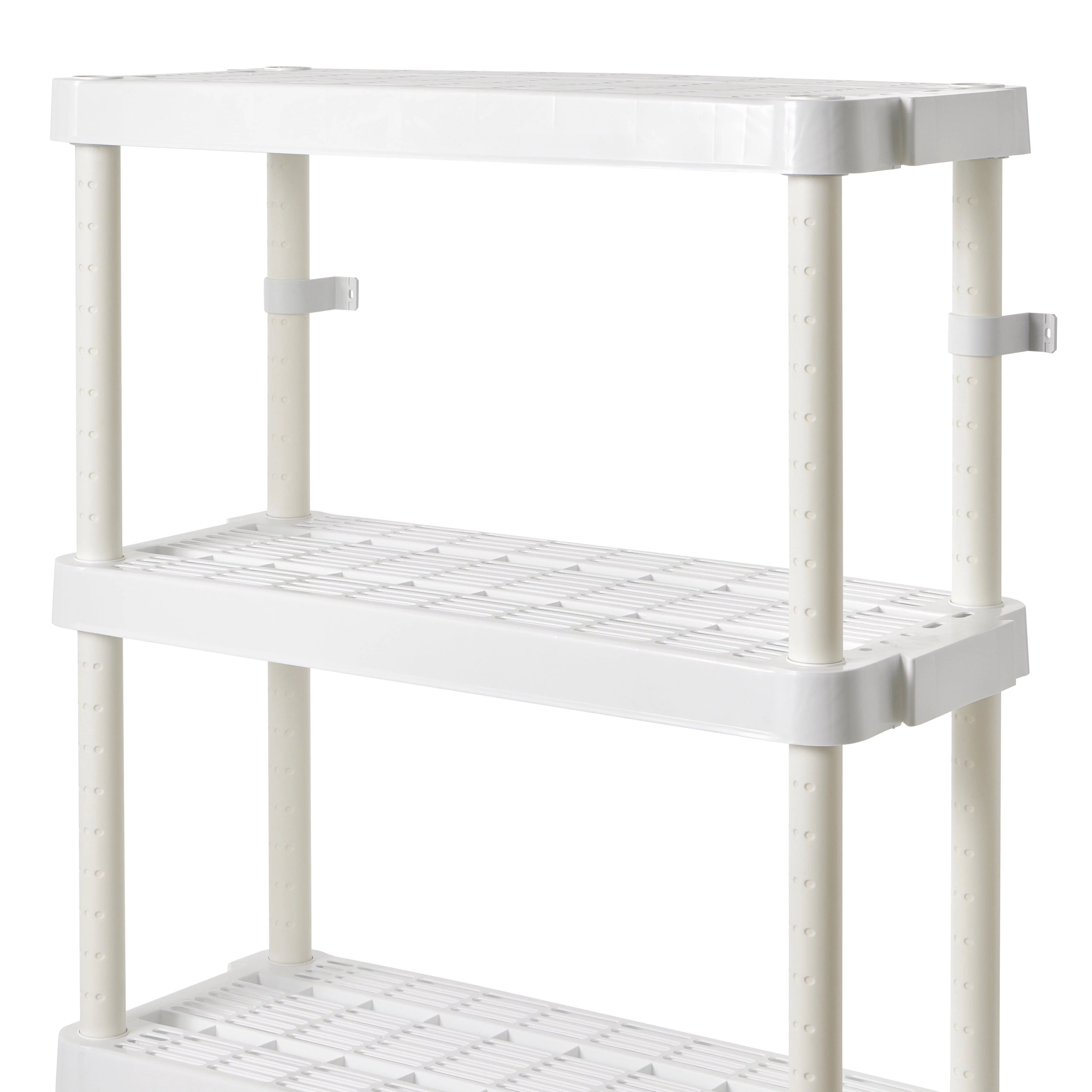 White 4 Shelf Adjustable Height Storage Unit (2 Pack) V117