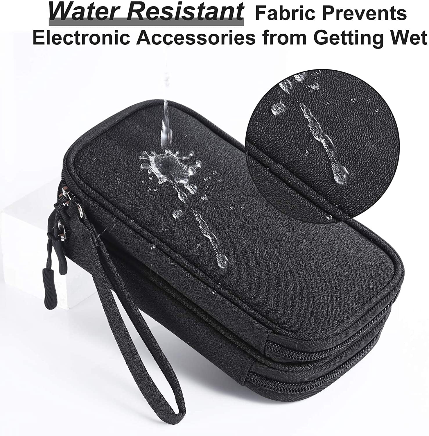 Compact Light Grey Travel Electronics Organizer Bag D46030
