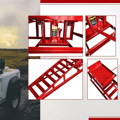 2 Pack Hydraulic Car Ramps 5T 10000lbs Low Profile Lift Height 11.61-16.21 Inches B83420