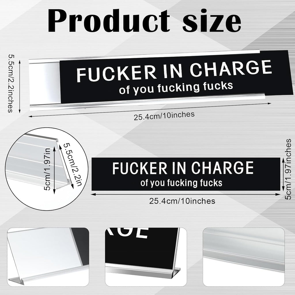 Black Desk Plaque 10 x 2 Inch P44049