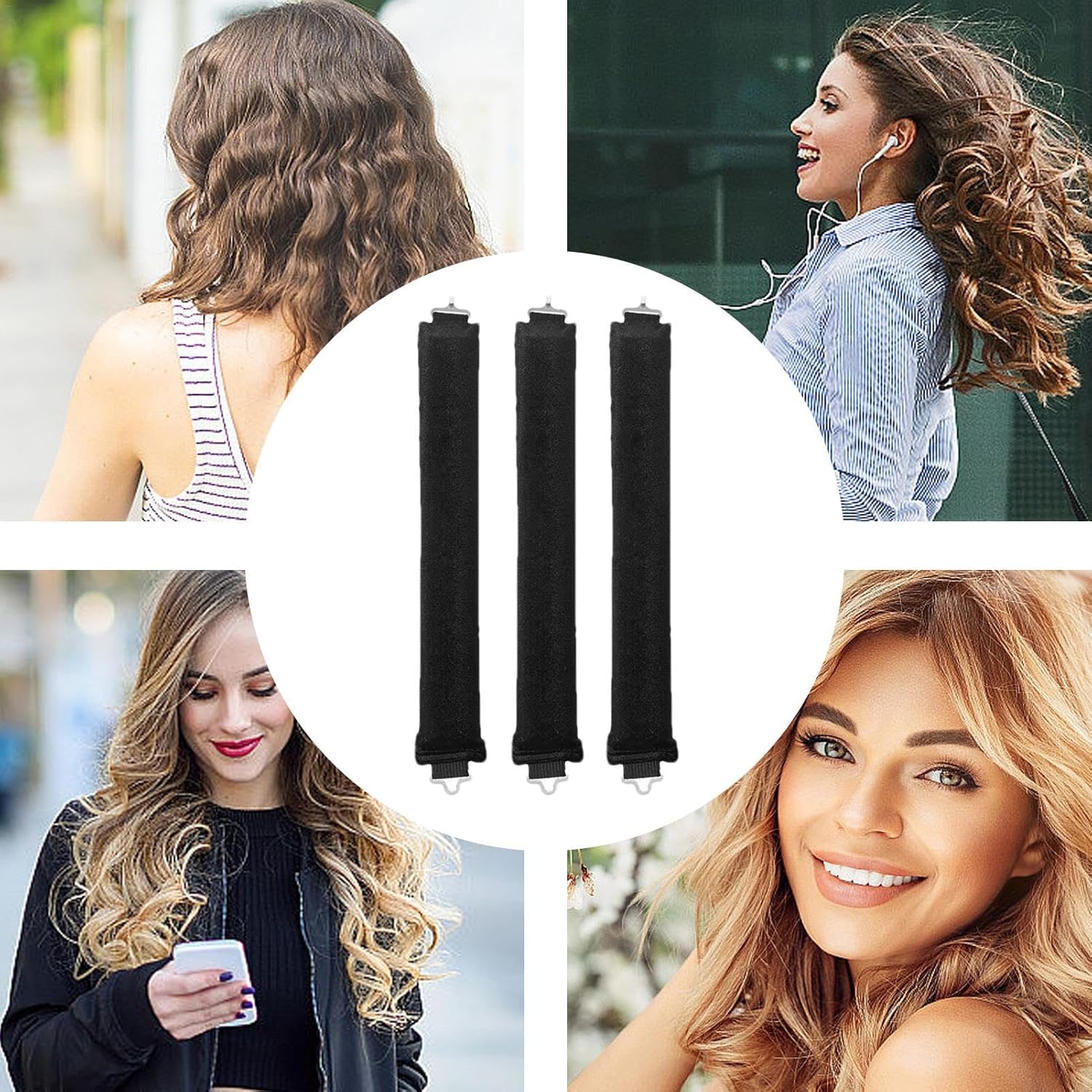 Velvet Heatless Curling Rods with Hook P39166