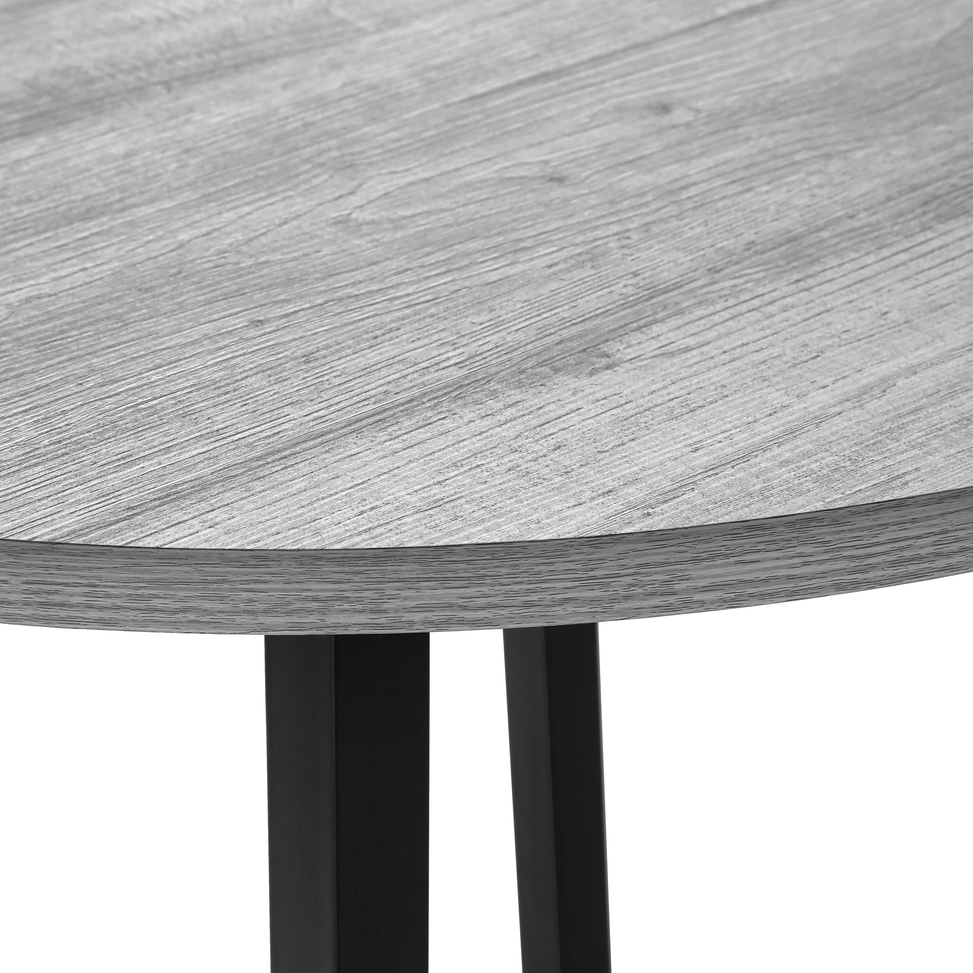 Gray 3pcs Drop Leaf Dining Table Set with Black Metal L236