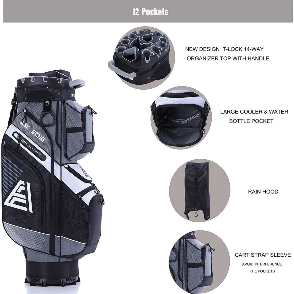 14 Way Organizer Golf Cart Bag with Rain Cover D35745