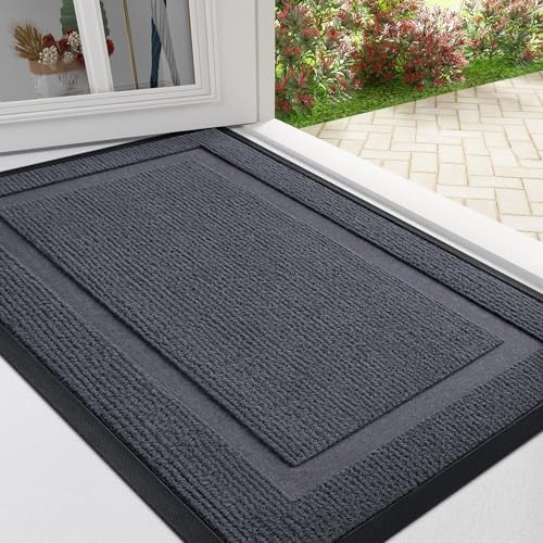 Black 36x24 Natural Rubber Front Door Mat R114