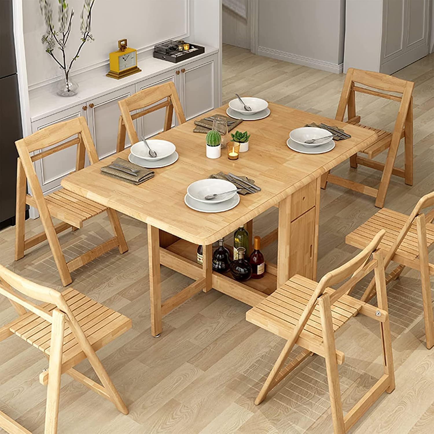 Solid Wood Drop Leaf Folding Dining Table A135