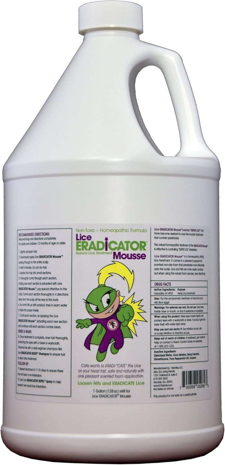 Non-Toxic Natural Lice Treatment Foam Mousse 128 Ounce Refill Bottle S6993