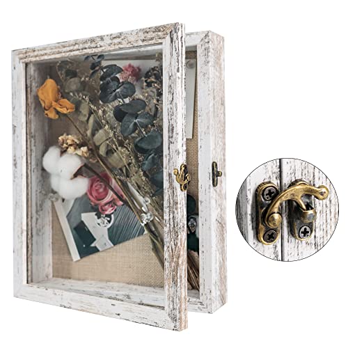 11x14 Shadow Box Frame with Linen Back, Real Glass Door, Rustic Black R860234