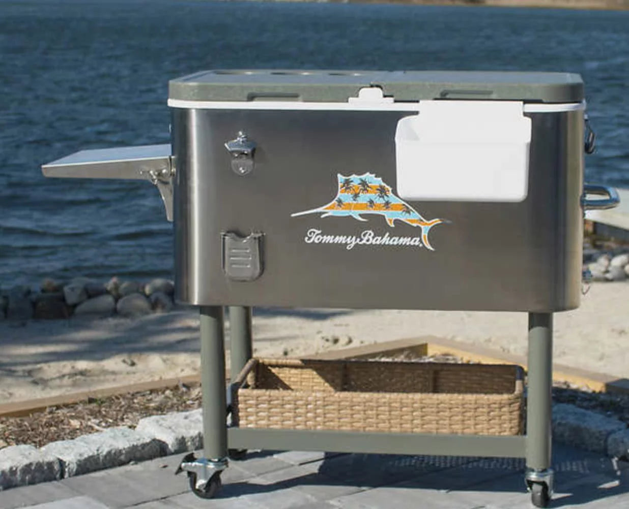 100 Qt Stainless Steel Rolling Cooler Z569