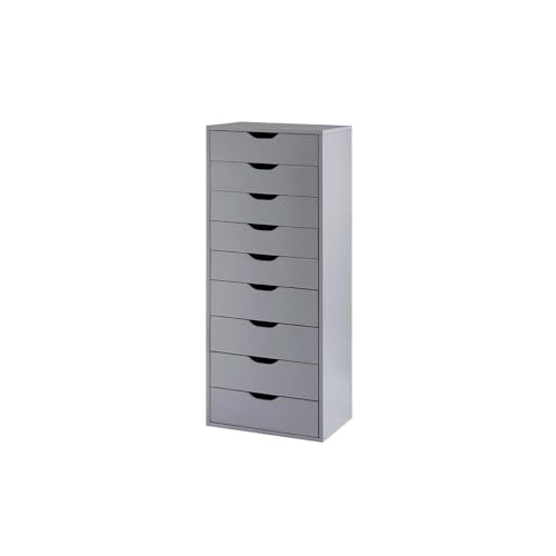 Black 9 Drawer Wood Dresser D840