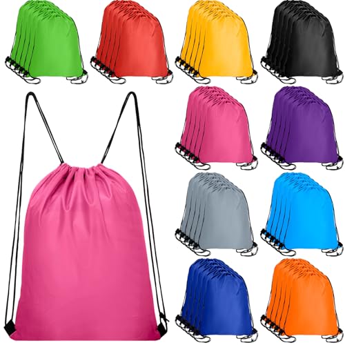 50 Pcs 10 Colors Nylon Drawstring Backpack P1981
